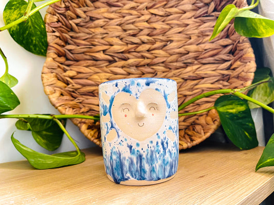 midi pot: blue fleck