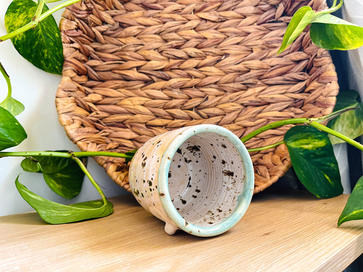 midi pot: coffee fleck/green tea