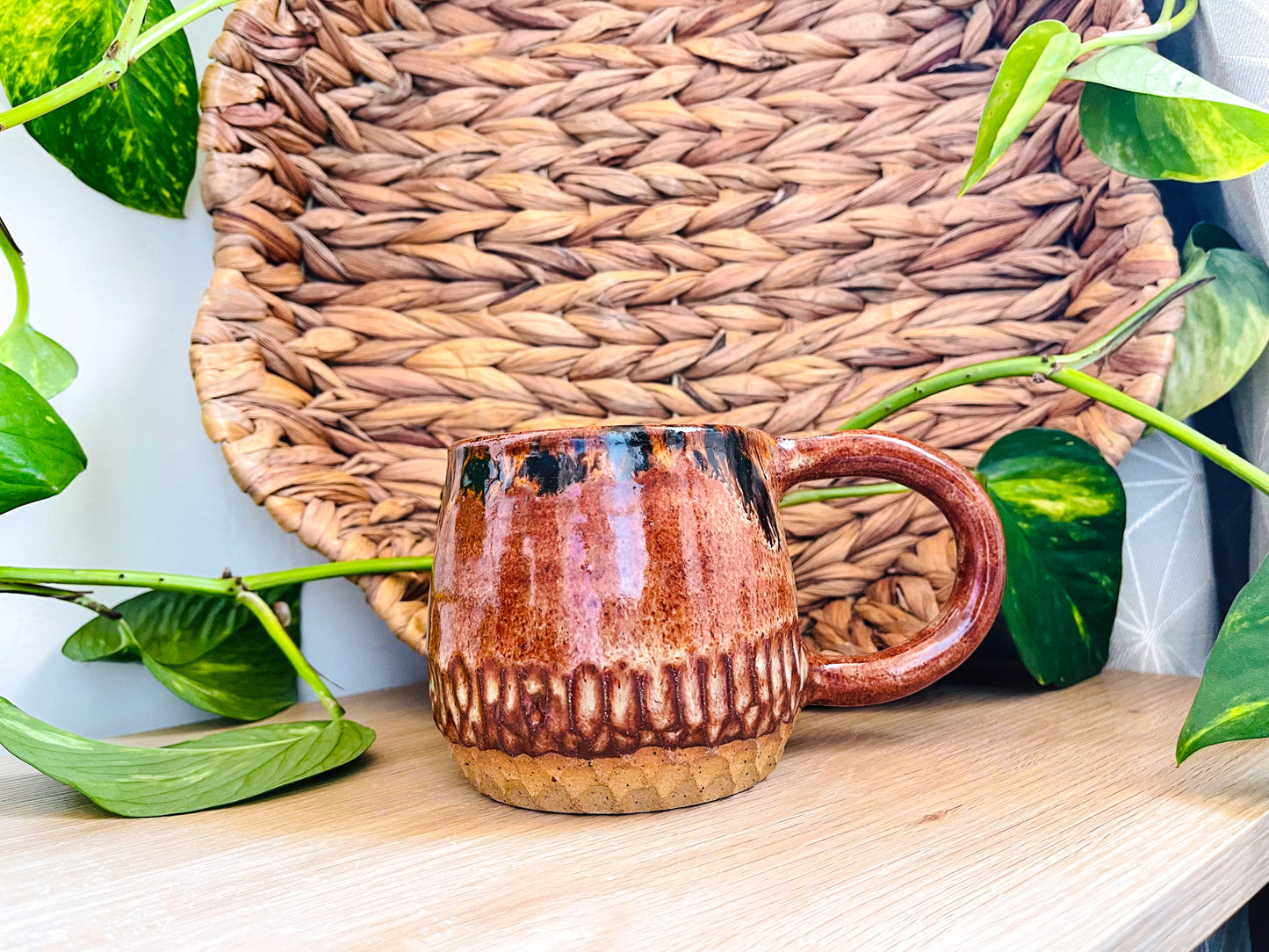 textured mug: tigers eye