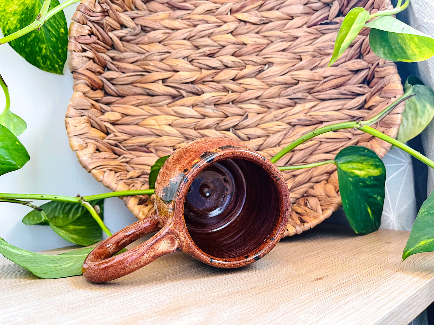 textured mug: tigers eye
