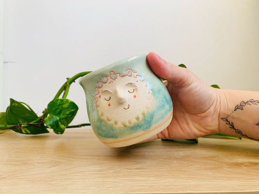 mini pot: pale teal