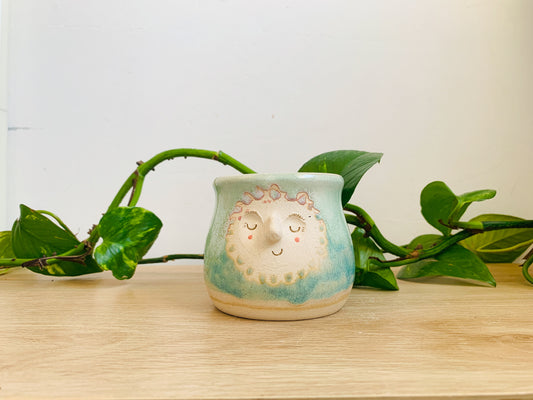 mini pot: pale teal