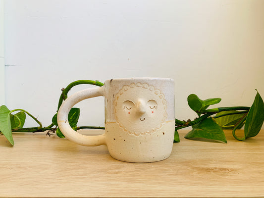big hug mug: speckled ivory/creamy coffee