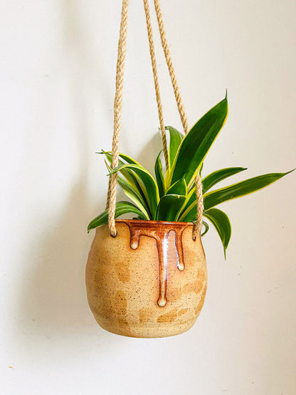 hanging planter: sepia drips