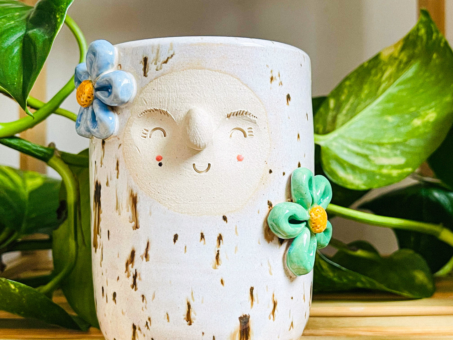 tall cup/pot: birch flowers