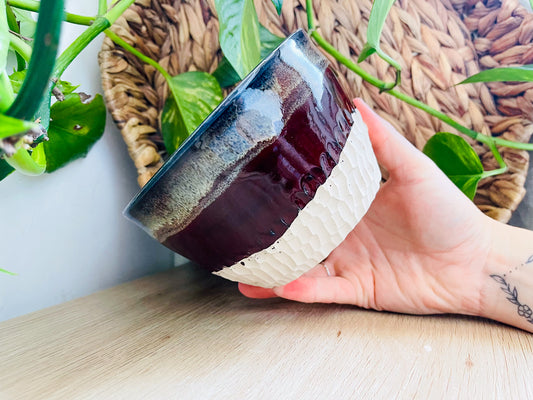 textured bowl: deep red rocks