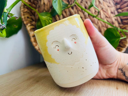 to-go cup: speckled ivory/buttercup