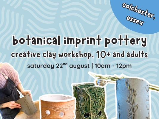 botanical imprint pottery