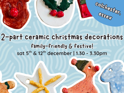 2-part ceramic christmas decorations: colchester