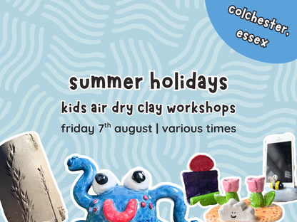 summer holidays: kids air dry clay workshops